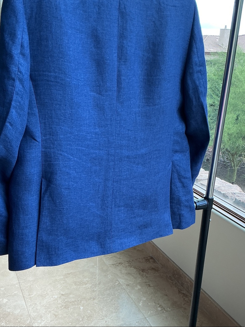 Linen Blue Two-Button Sport Coat - Picture 3 of 5
